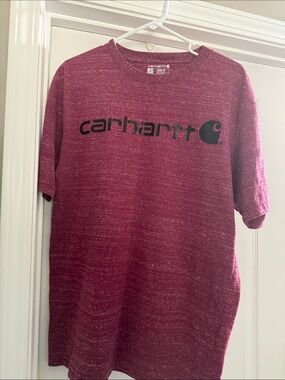 Carhartt Men’s Heather Maroon Short Sleeve Logo Tee